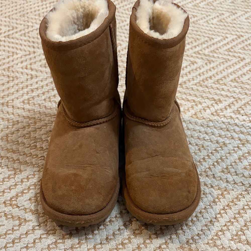 Kids Ugg Classic Shearling-Lined Suede Boots - Brown